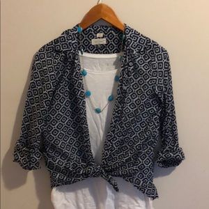Loft button down sheer shirt